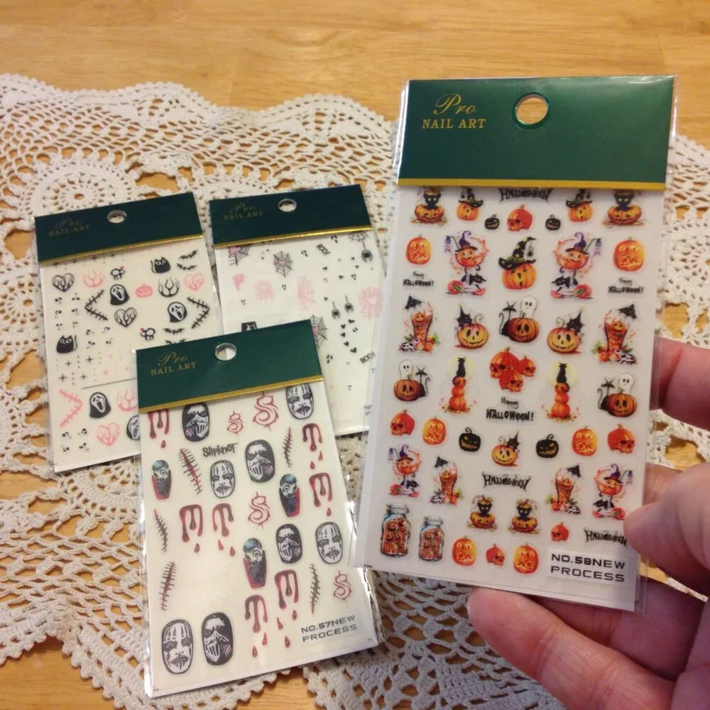 Halloween Nail art stickers bundle, new